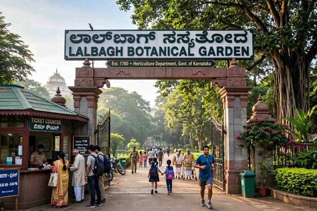 lalbagh botanical garden entrance gate ticket counter