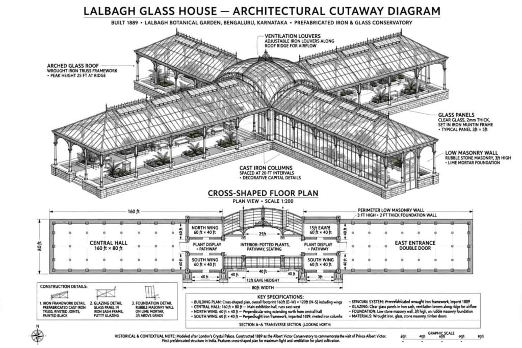 Architecture and Design of lalbagh glass house