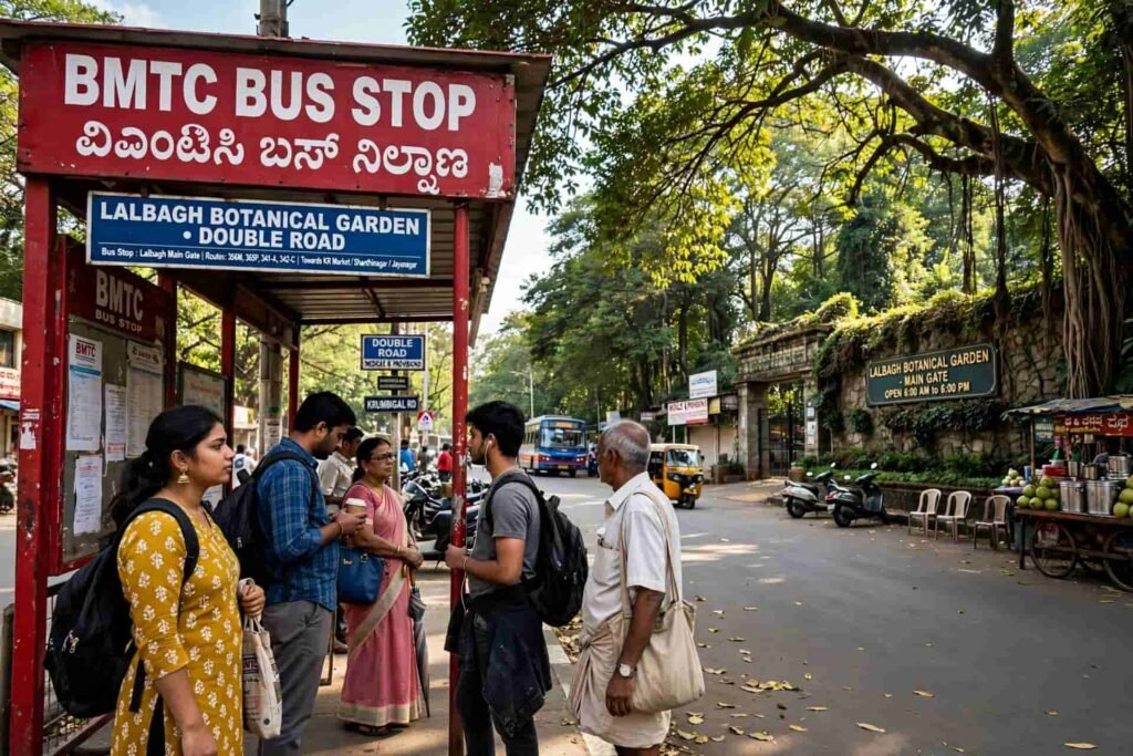 BMTC bus stop near Lalbagh Main Gate Double Road