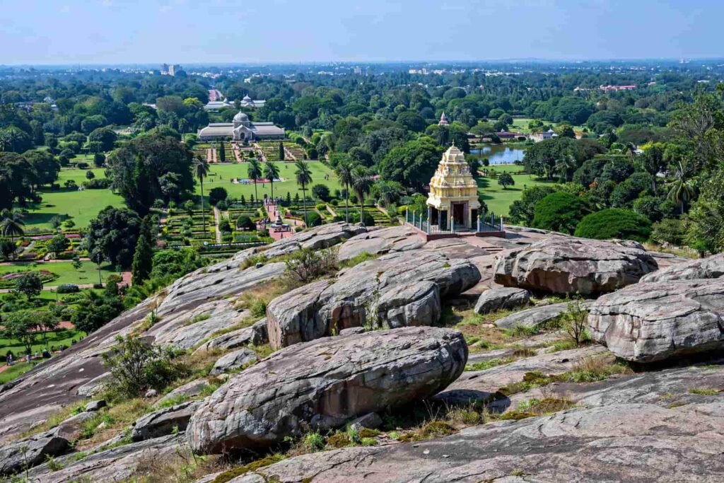 Peninsular Gneiss rock and Nandi hill top view in Lalbagh