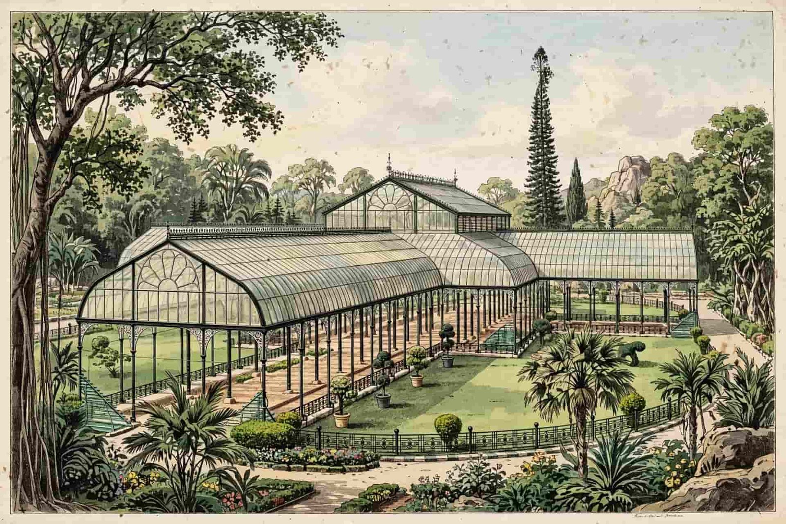 history of lalbagh botanical garden glass house bangalore
