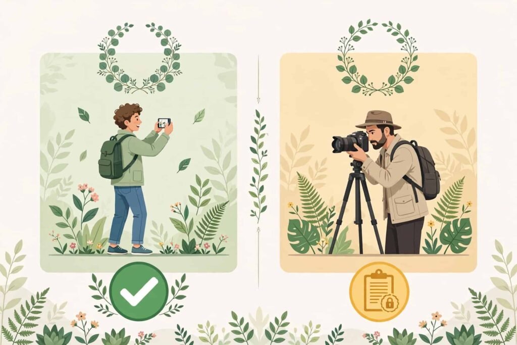 mobile photography free vs dslr camera permission needed in lalbagh