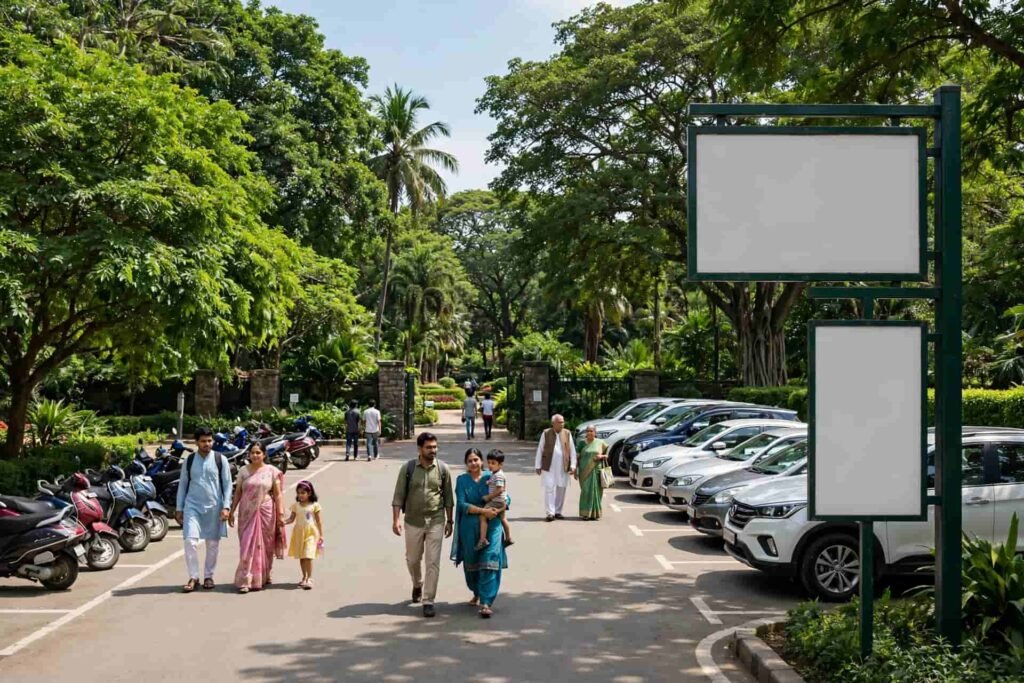Parking area near Lalbagh Botanical Garden West Gate Bangalore