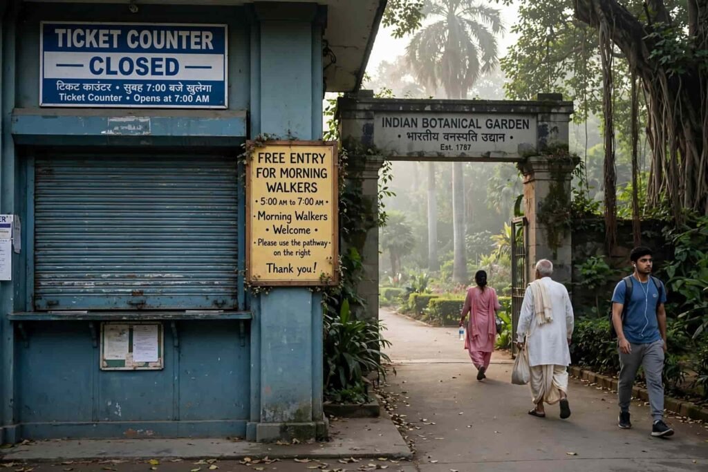 lalbagh botanical garden ticket counter closed free entry for morning walkers