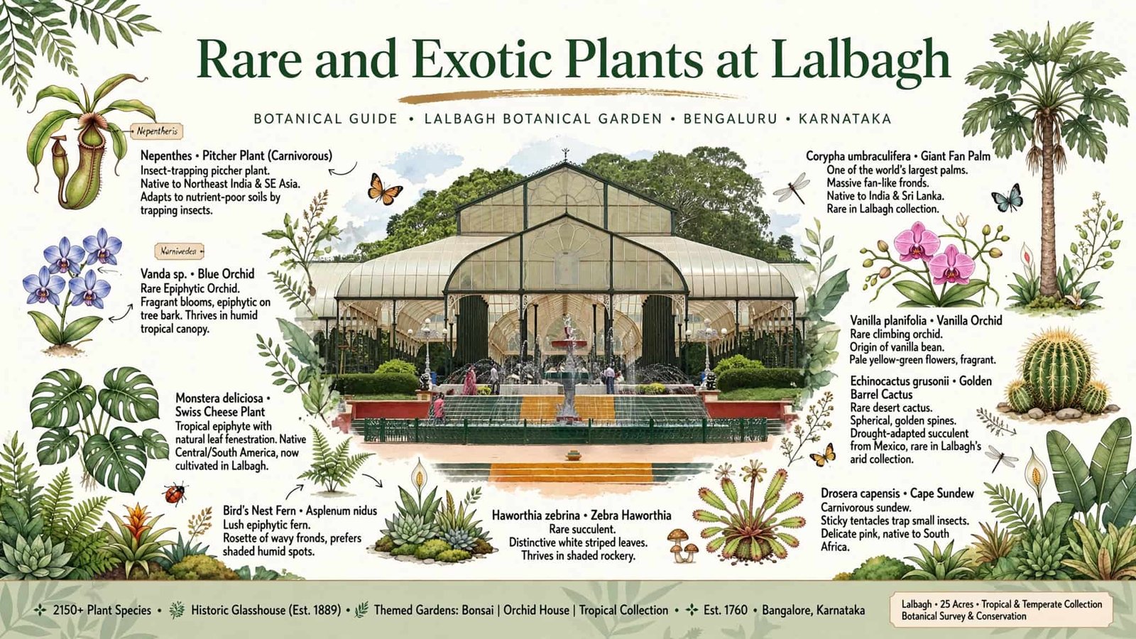 rare and exotic plants at Lalbagh